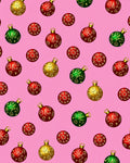 Festive Red Gold Green Ornament Pattern Rug