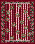 Striped Floral Pattern Rug