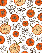 Orange Pumpkin Floral Arrangement Rug