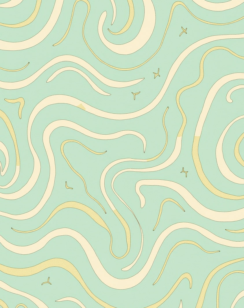 Aqua Waves Abstract Pattern Rug