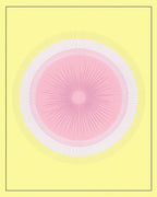 Concentric Sunburst Modern Pink Yellow Rug