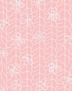 Light Pink Floral Leaf Pattern Rug