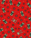 Festive Red Window Snowflakes Pattern Rug