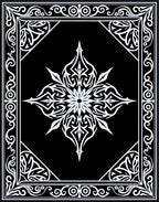 Black White Gothic Floral Star Design Rug