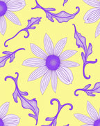 Purple Floral Swirls Pattern Rug