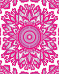 Vibrant Pink Floral Medallion Pattern Rug