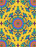 Vibrant Floral Medallion Pattern Rug