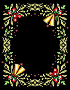 Elegant Floral Bells Festive Border Rug