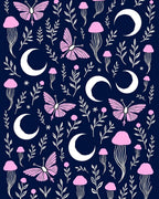 Midnight Celestial Butterfly Pattern Rug