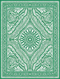 Green Intricate Sunburst Pattern Rug