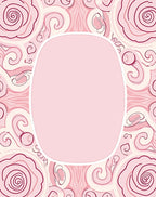 Abstract Pink Rose Swirl Pattern Rug