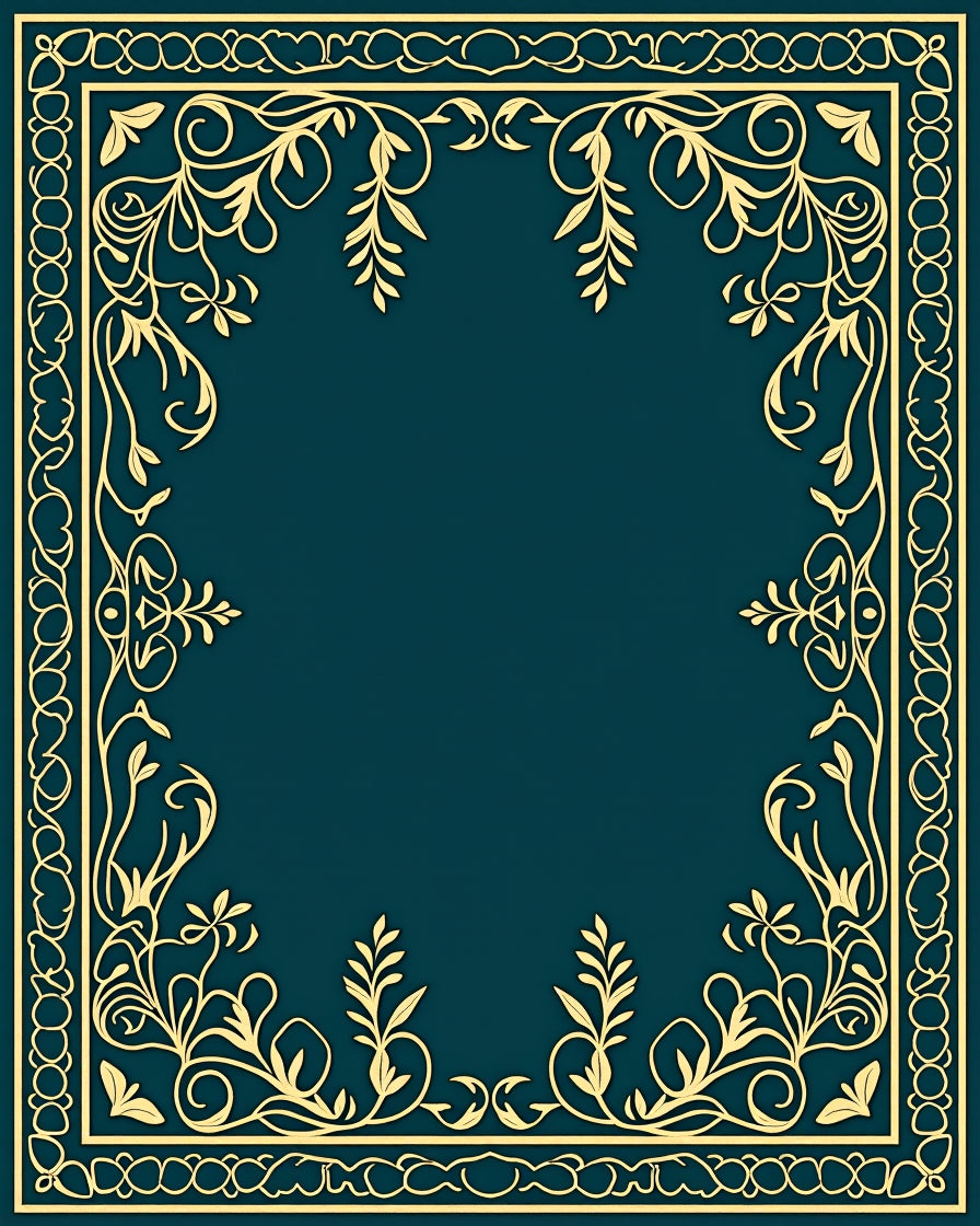 Ornate Floral Border Design Rug
