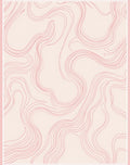 Soft Pink Abstract Line Art Rug