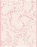 Soft Pink Abstract Line Art Rug