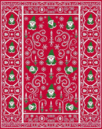 Red Gnome Snowflake Festive Pattern Rug