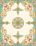 Floral Scroll Medallion Decorative Rug