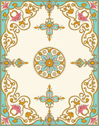 Floral Scroll Medallion Decorative Rug