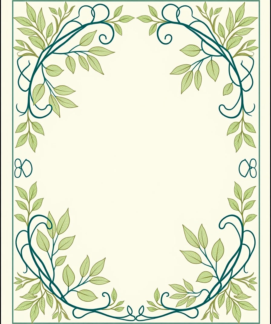 Nature Inspired Emerald Vine Design Rug