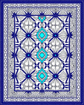 Intricate Blue Cyan Geometric Medallion Rug