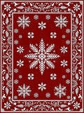 Crimson Snowflake Flourish Pattern Rug