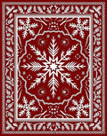Winter Snowflake Mandala Design Rug