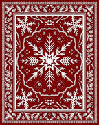 Winter Snowflake Mandala Design Rug