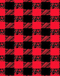 Red Black Abstract Checkered Design Rug