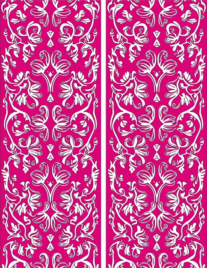 Symmetrical Floral Vines Bright Pattern Rug