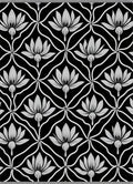 Black White Floral Lattice Rug