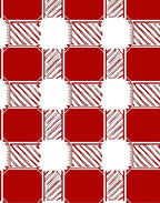 Geometric Red White Checked Pattern Rug