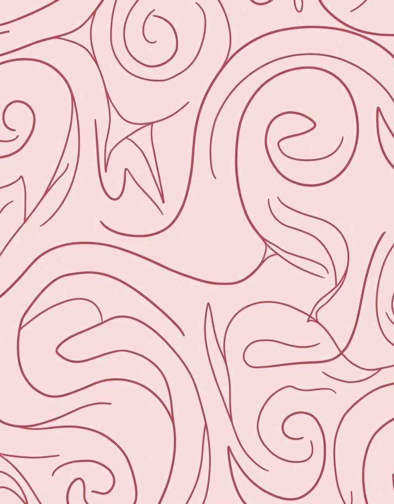 Abstract Swirls Blush Pink Design Rug