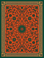 Ornate Floral Swirling Vine Pattern Rug