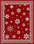 Red White Snowfall Field Rug