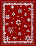 Red White Snowfall Field Rug