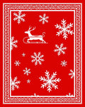 Red White Reindeer Snowflake Pattern Rug