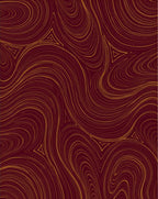 Maroon Gold Swirl Pattern Rug