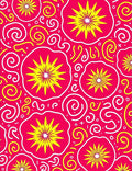Bright Sunburst Swirls Pattern Rug