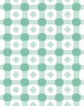Soft Green Gingham Diamond Pattern Rug