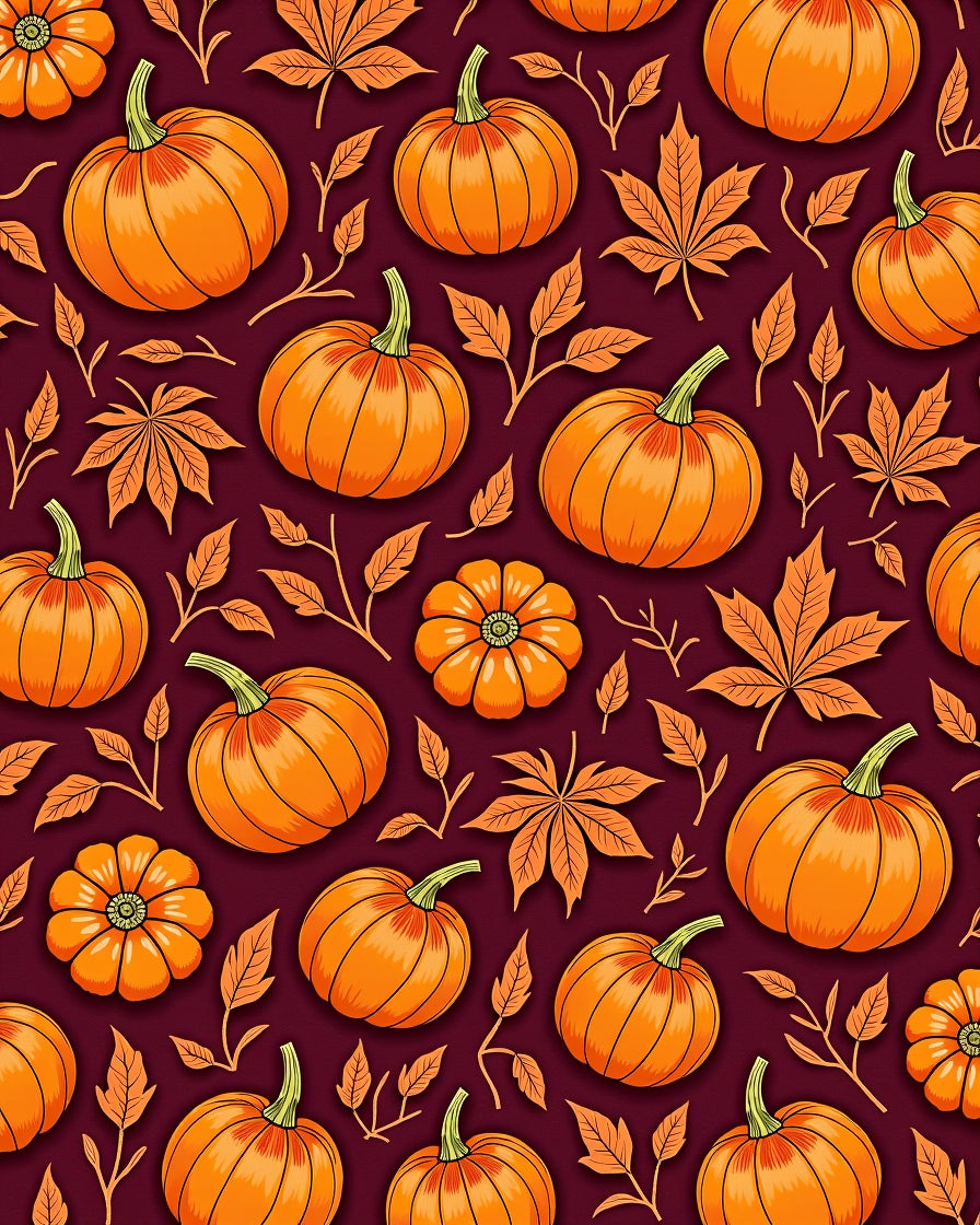 Pumpkin Leaf Fall Pattern Rug