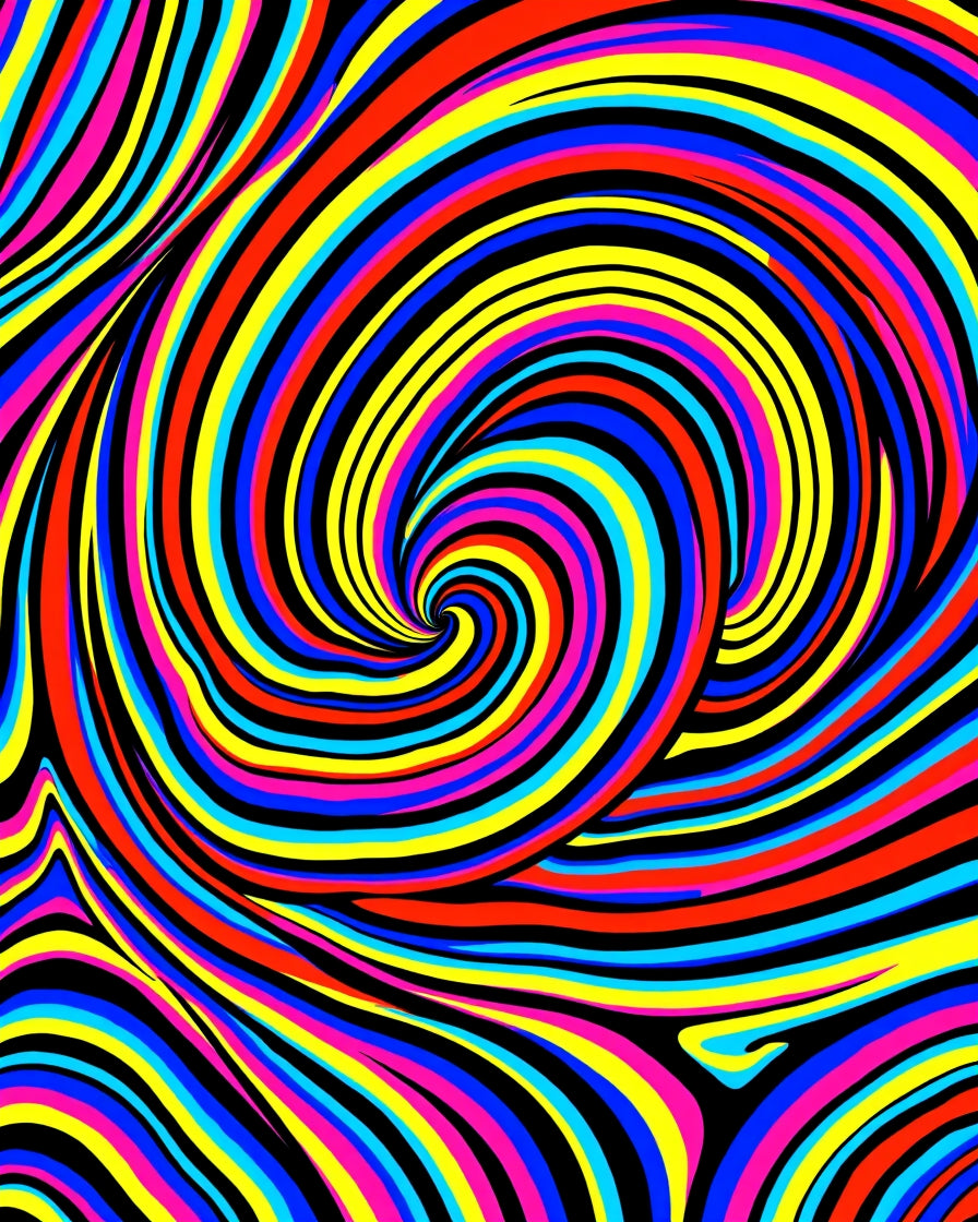 Vibrant Swirl 2 Tone Line Design Rug