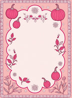 Pink Pumpkin Floral Pattern Rug