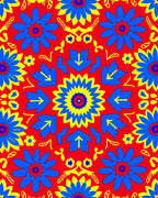 Bright Floral And Leaf Motif Rug