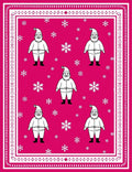 Festive Pink Santa Snowflakes Border Rug