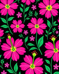 Vibrant Pink Floral Pattern Design Rug