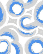 Abstract Blue Gray Swirl Rug