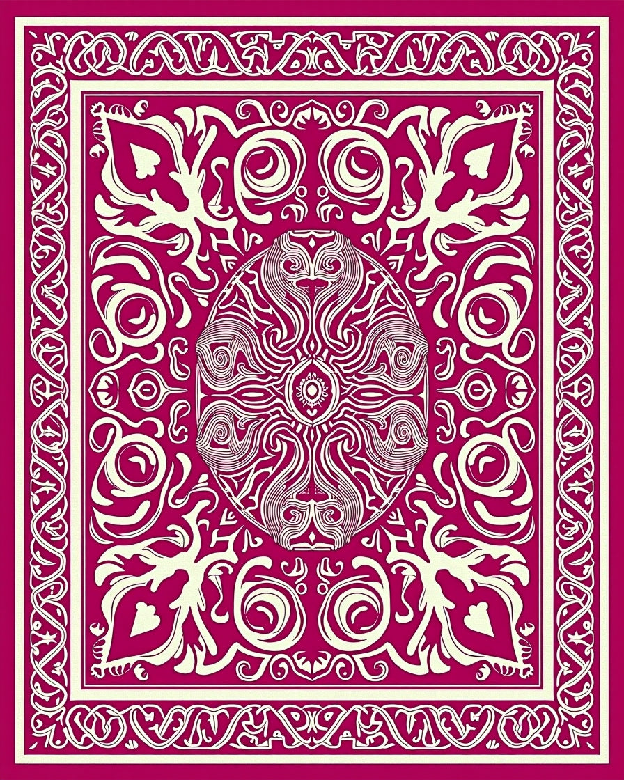 Intricate Floral Motif With Border Rug