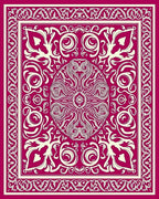 Intricate Floral Motif With Border Rug