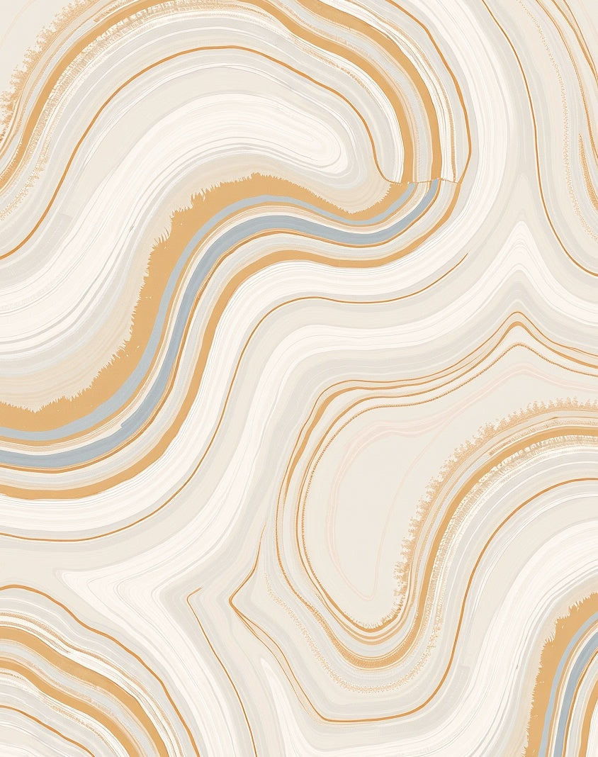 Cream Wavy Marble Vein Rug