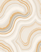 Cream Wavy Marble Vein Rug