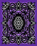 Ornate Purple Black Scroll Pattern Rug